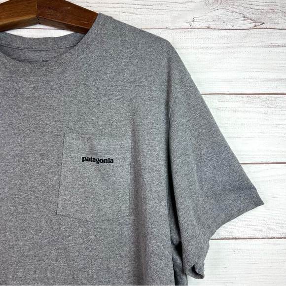 Patagonia Mens Gray Logo Pocket Short Sleeve T-Shirt Size XXL - Picture 4 of 8